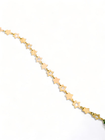 Solid 18ct Gold Women's You're a Star Bracelet, top down photo