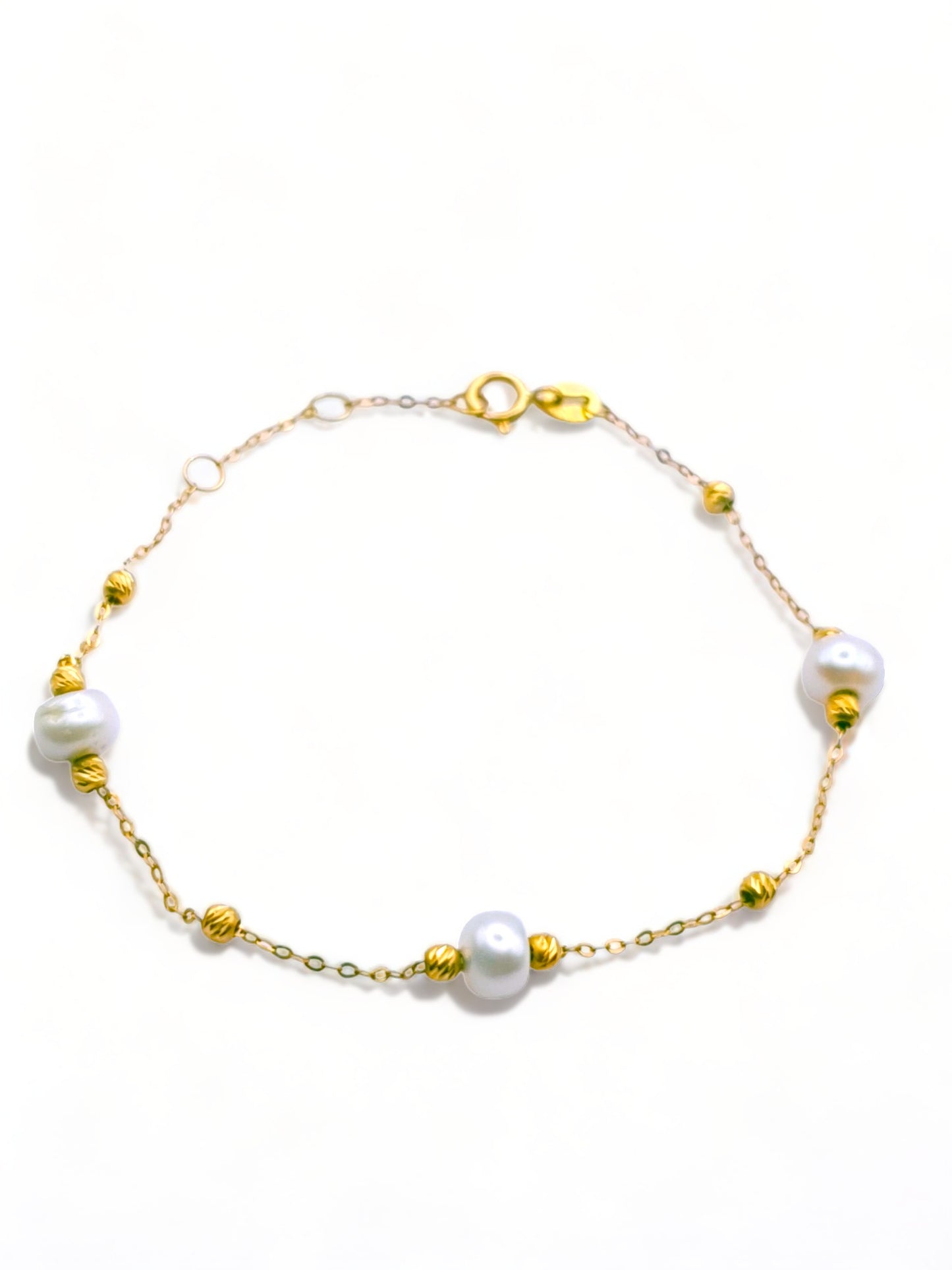 Gold Bead & Pearl Bracelet