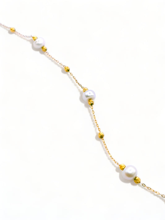 Gold Bead & Pearl Bracelet