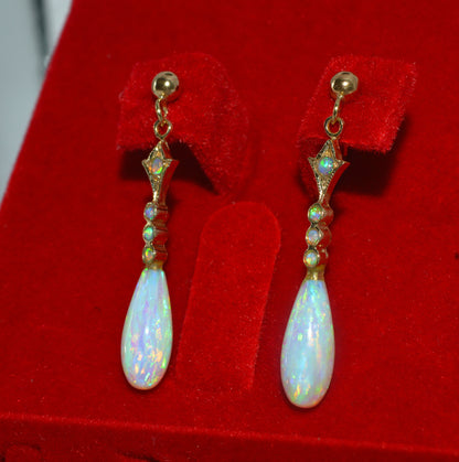 9ct Gold - Opal Drop Earrings left