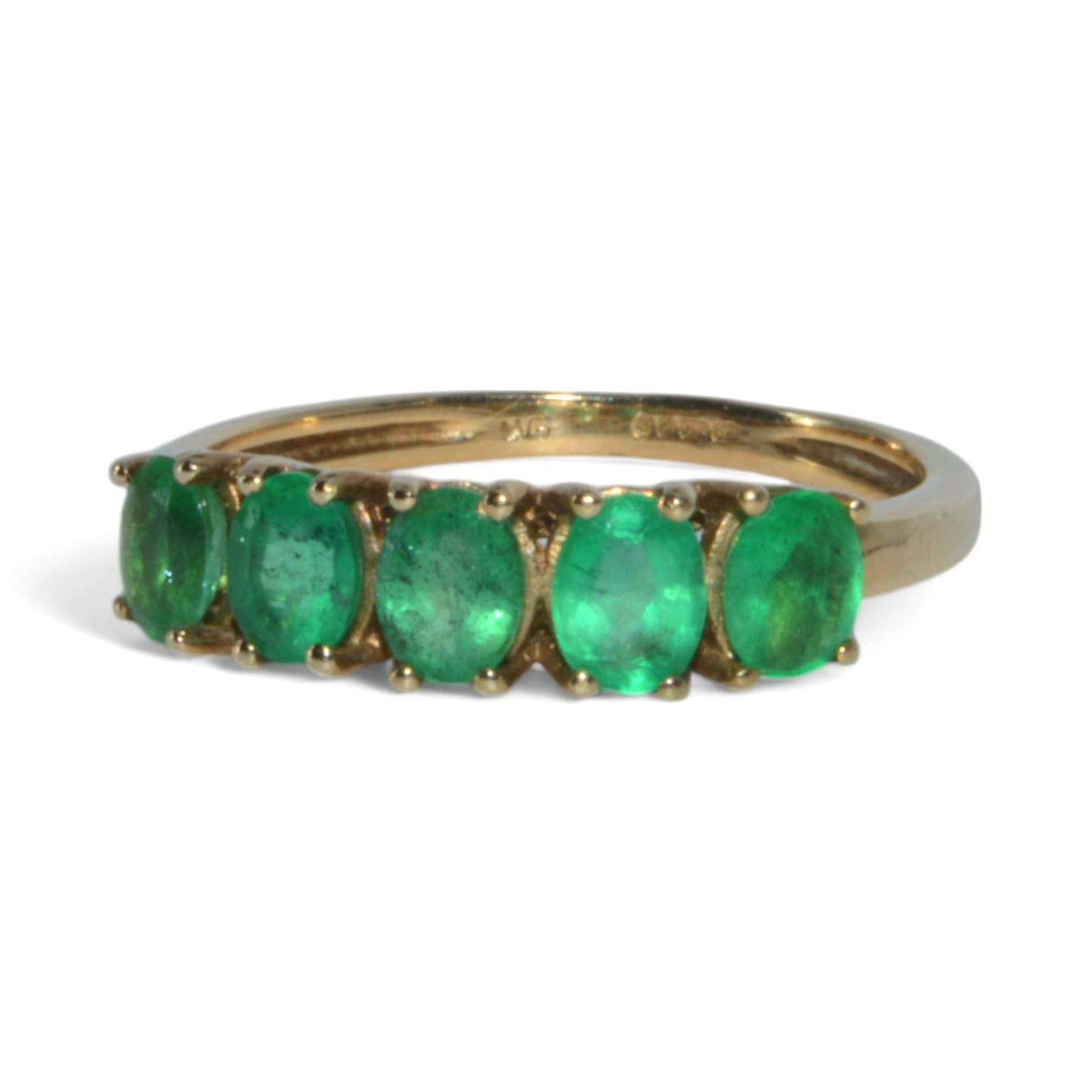 9ct Gold - Emerald 5 Stone Ring left