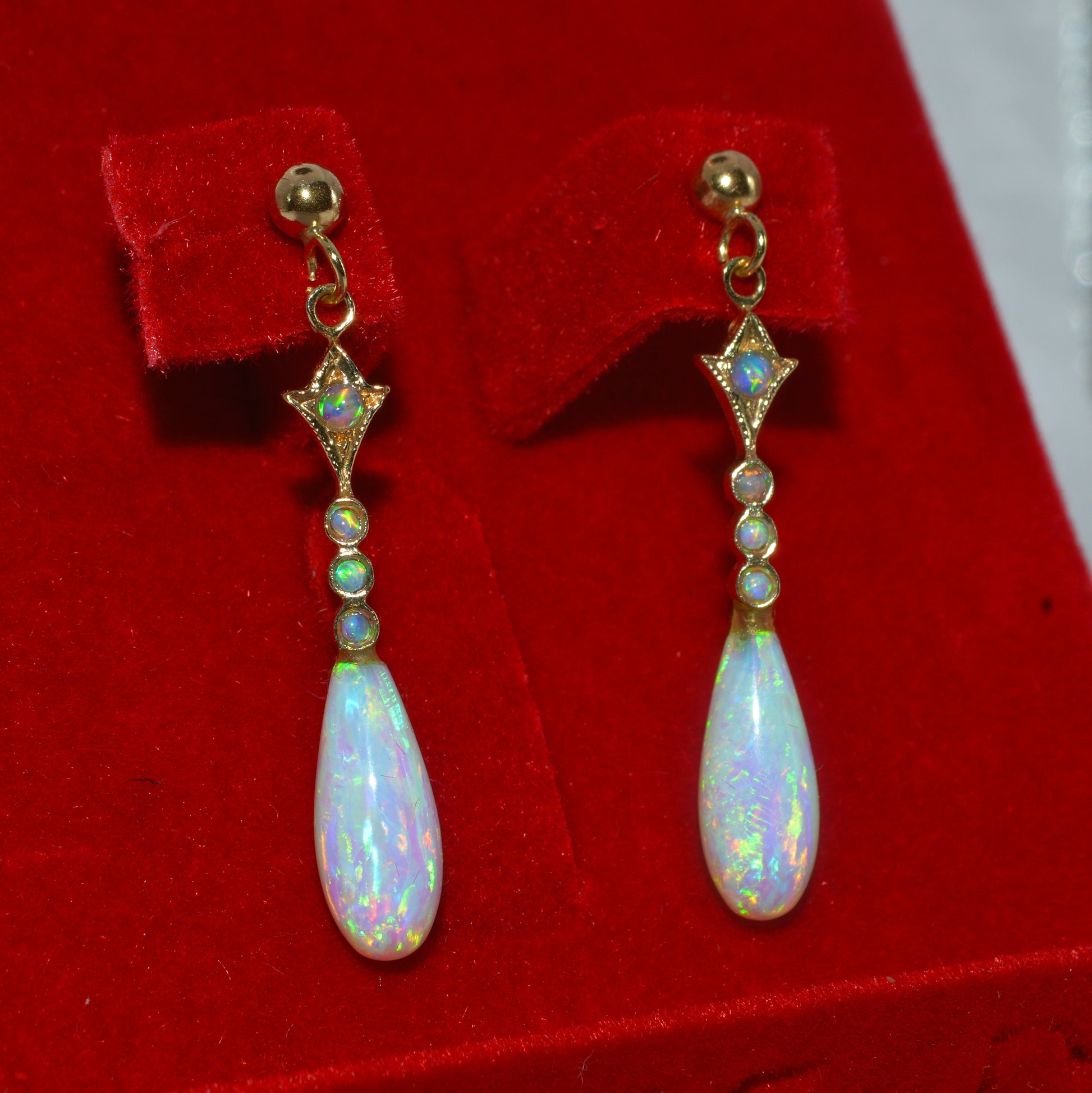 9ct Gold - Opal Drop Earrings right