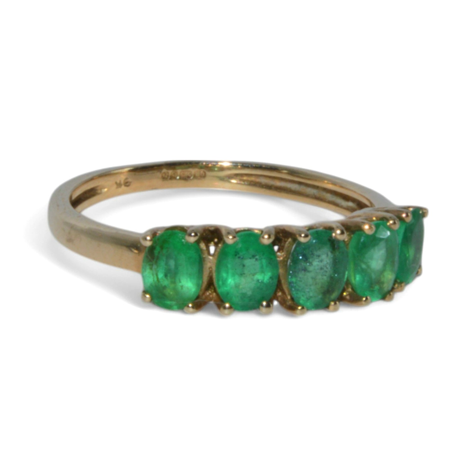 9ct Gold - Emerald 5 Stone Ring right