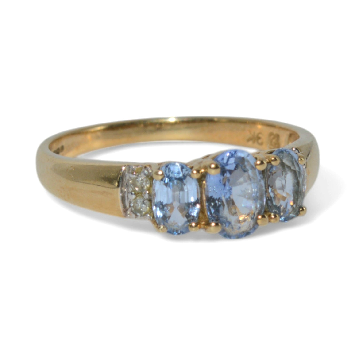 9ct Gold - Sapphire & Diamond Trilogy Ring right