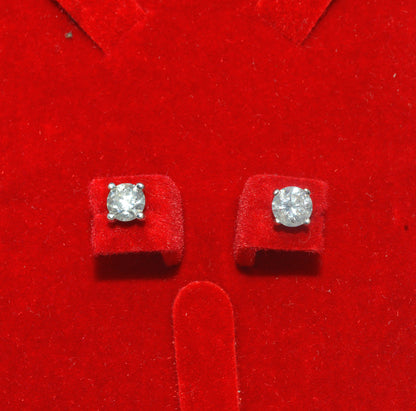 14ct White Gold - Diamond Solitaire Earrings - 1.01ct E Vs2