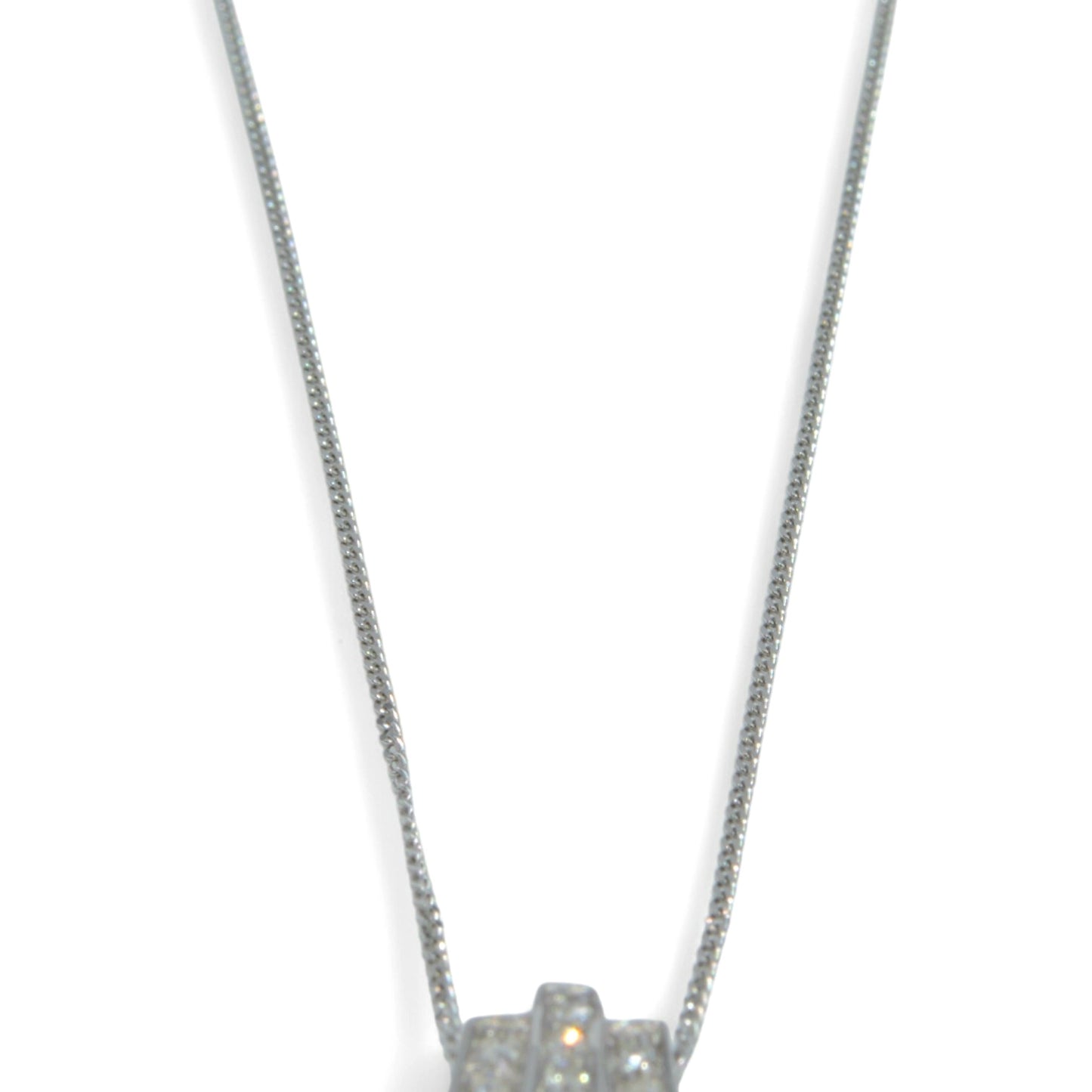 9ct White Gold - Tanzanite & Diamond Fancy Necklace chain