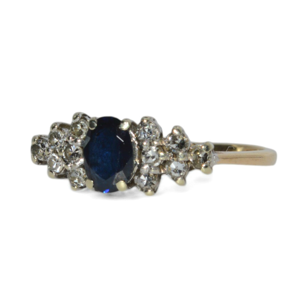 9ct Gold - Sapphire & Diamond Ring left