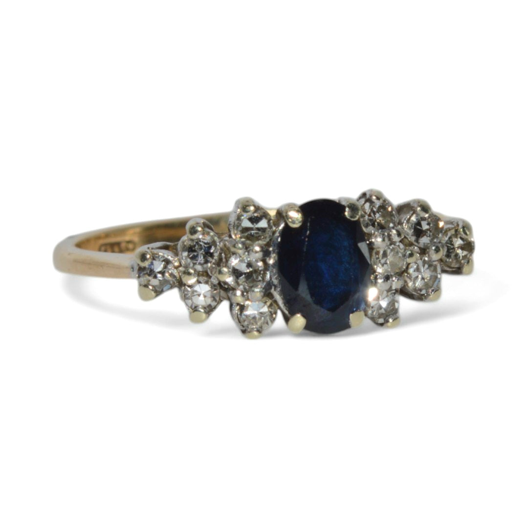 9ct Gold - Sapphire & Diamond Ring right