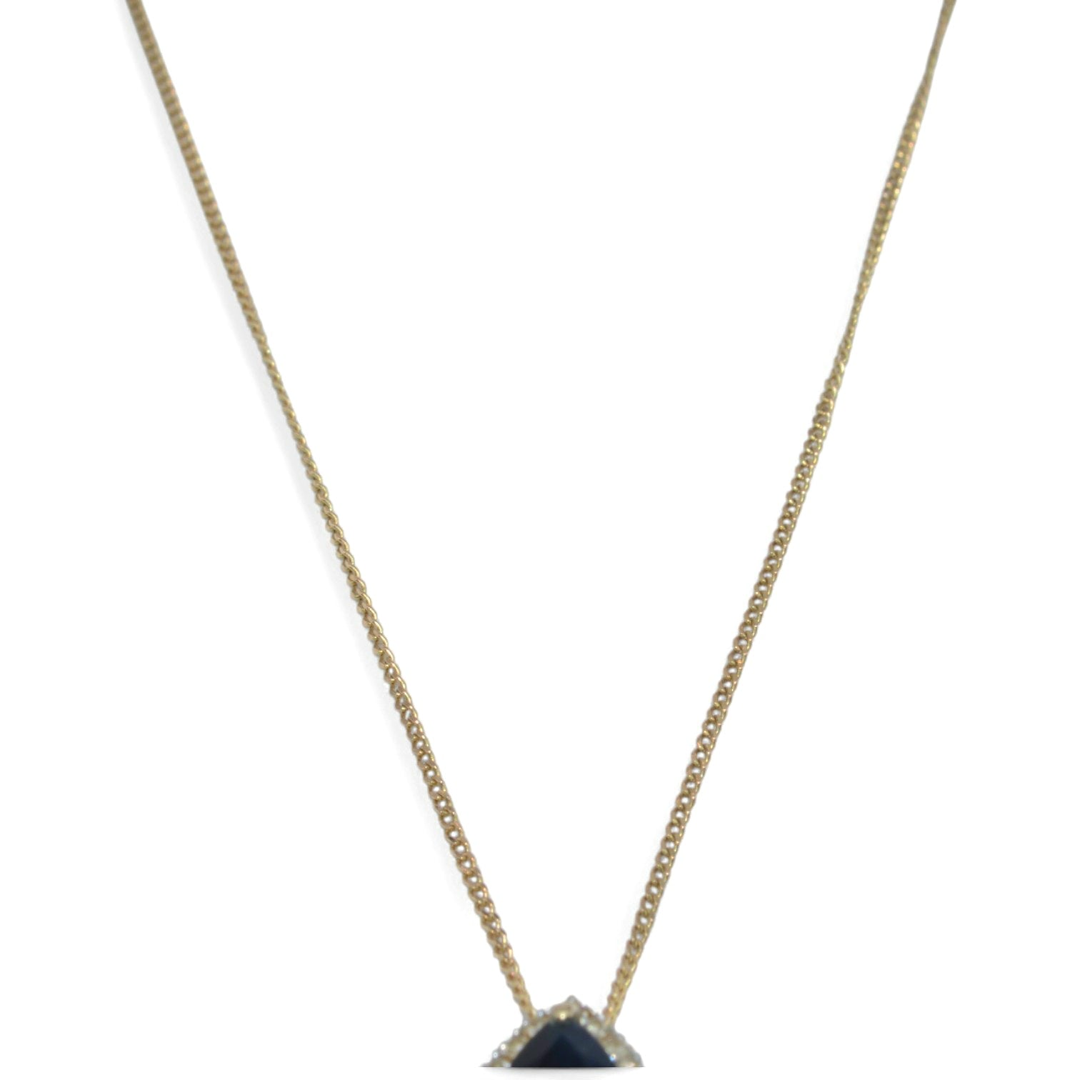 9ct Gold - Pear Cut Sapphire & Diamond Cluster Necklace chain