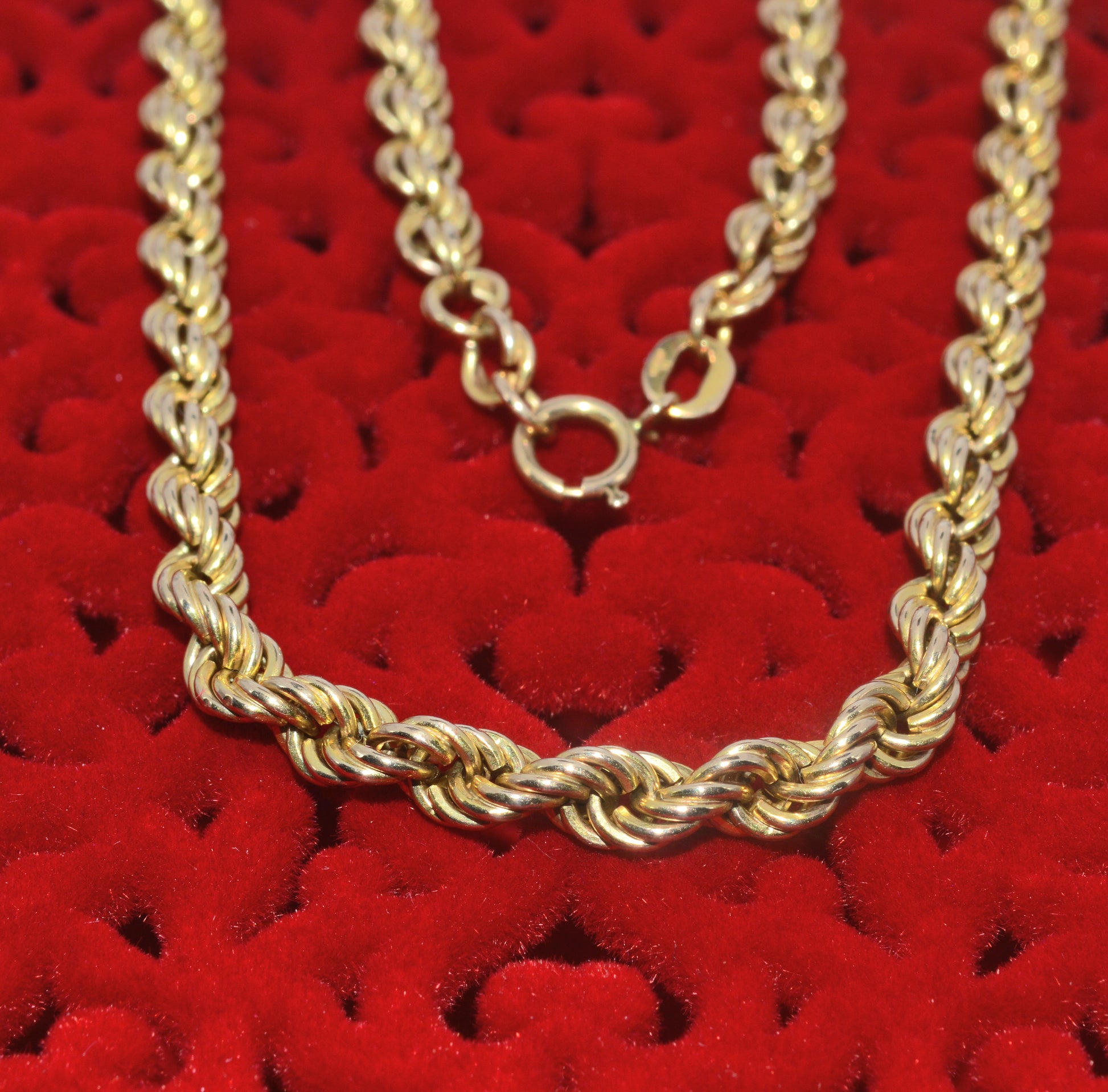 Vintage 1990 - 9ct Gold - Rope Chain clasp 1