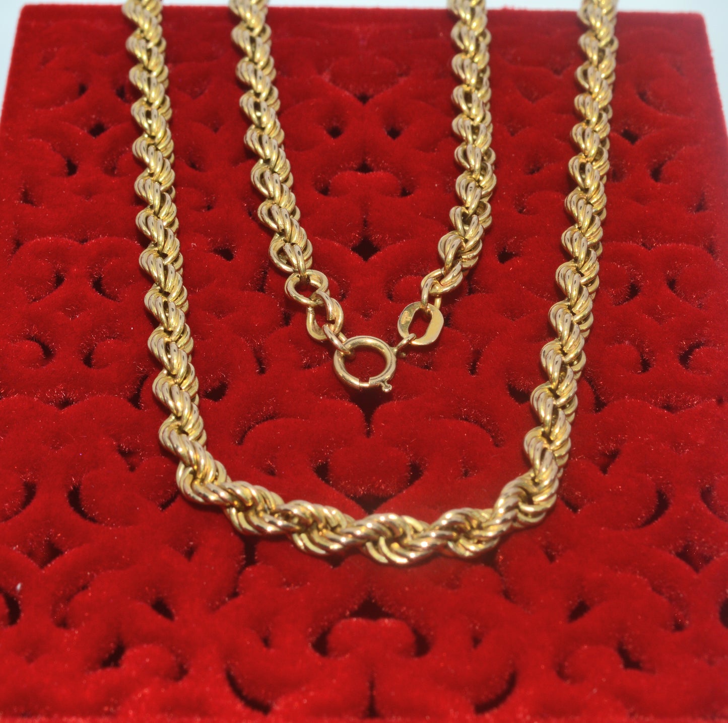 Vintage 1990 - 9ct Gold - Rope Chain clasp 2