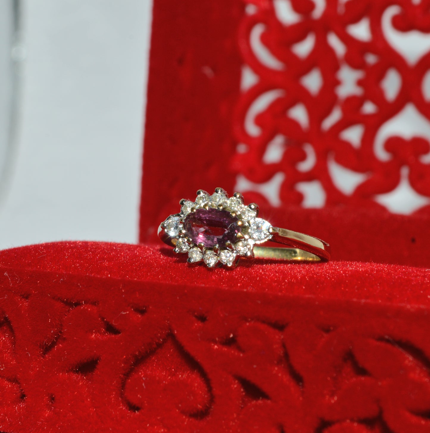 9ct Gold - Ruby & Diamond - East - West Ring left