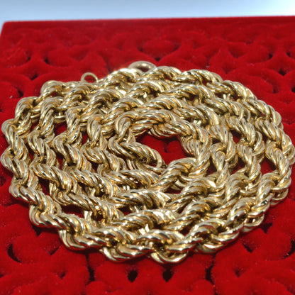 Vintage 1987 - 9ct Gold - Rope Chain twist