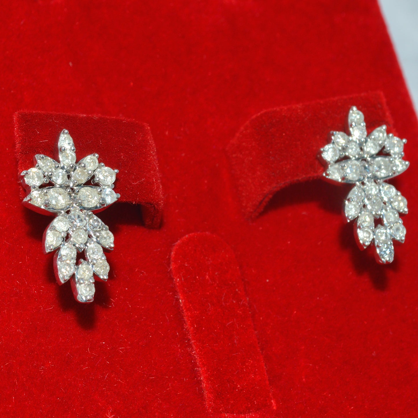 9ct White Gold - Diamond Earrings right tilt