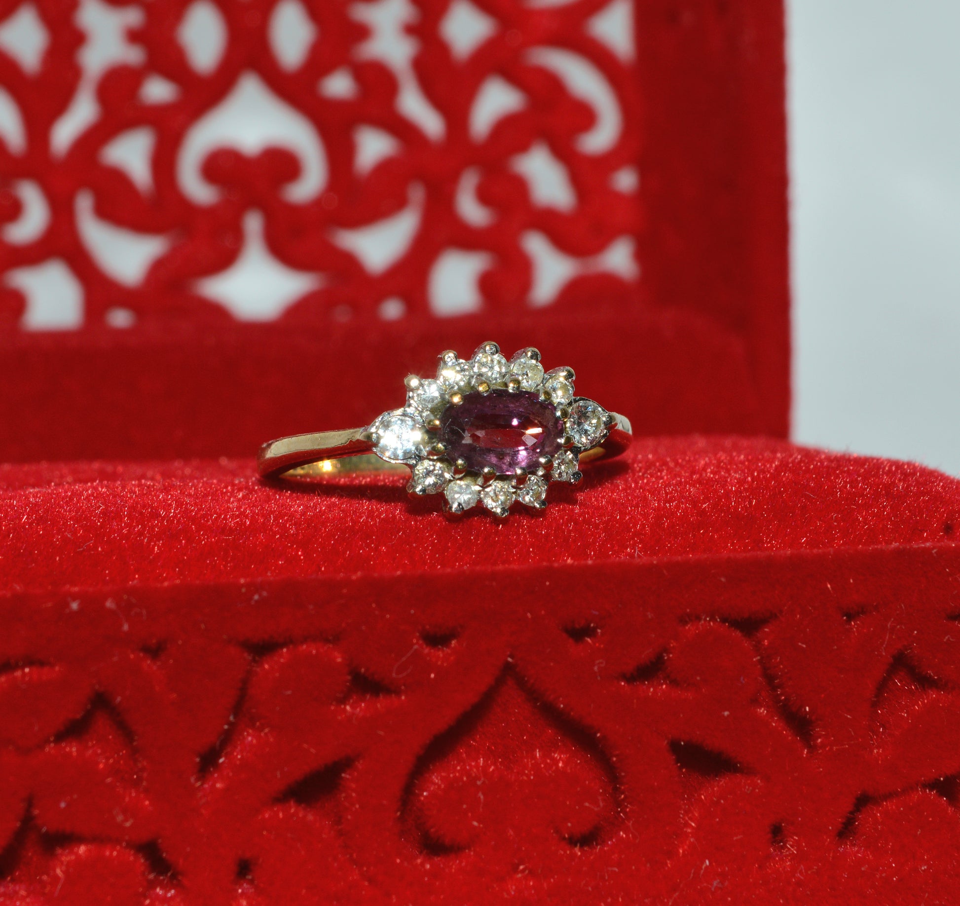 9ct Gold - Ruby & Diamond - East - West Ring right