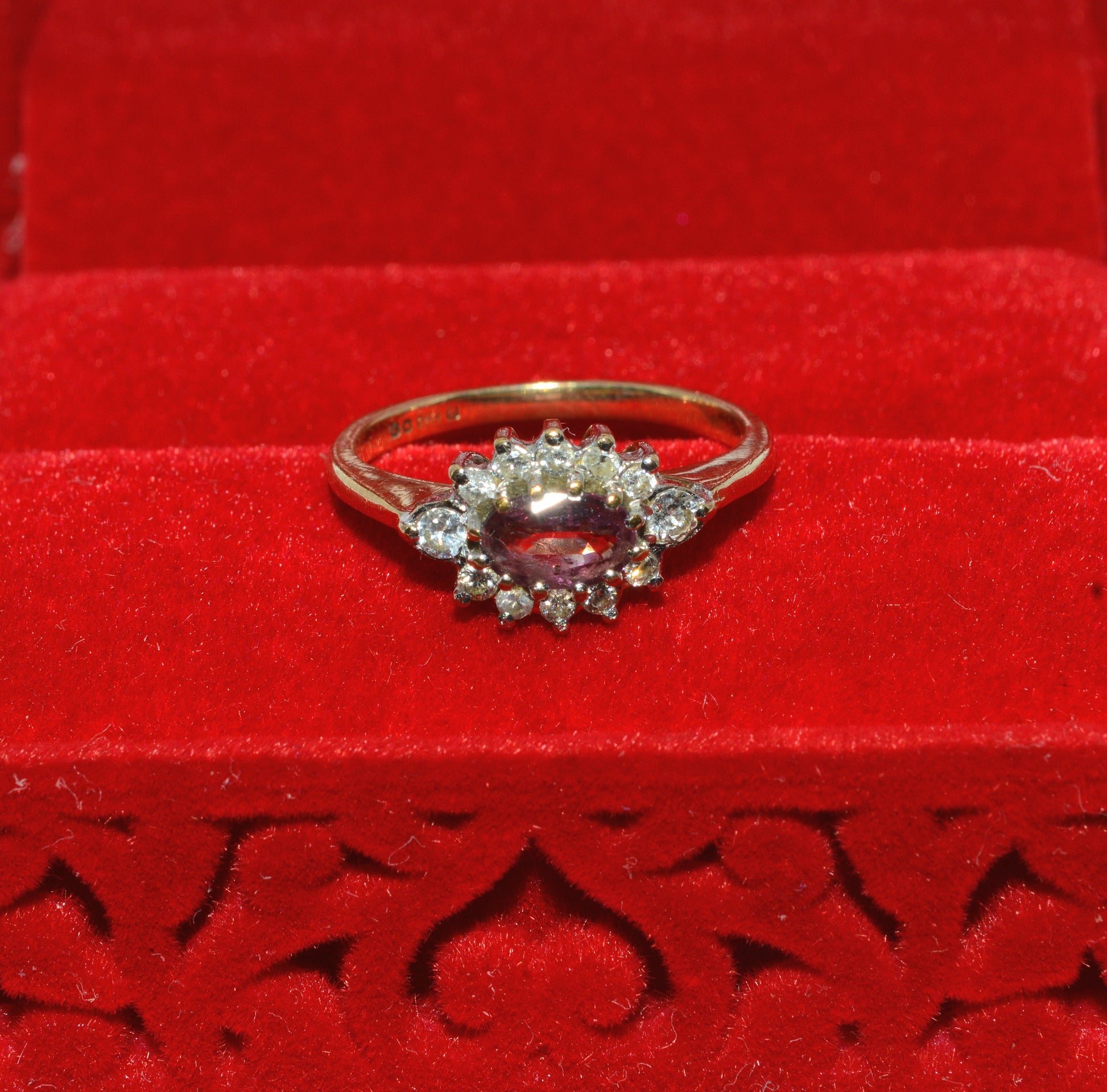 9ct Gold - Ruby & Diamond - East - West Ring top