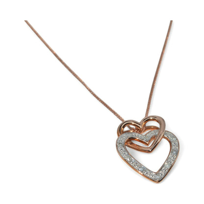 9ct Rose Gold - Diamond Heart Necklace right