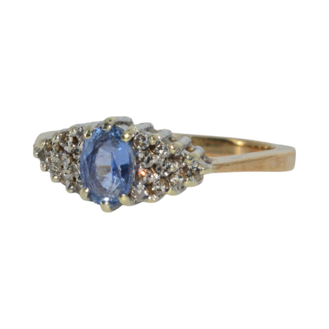 9ct Gold - Sapphire & Diamond Ring left