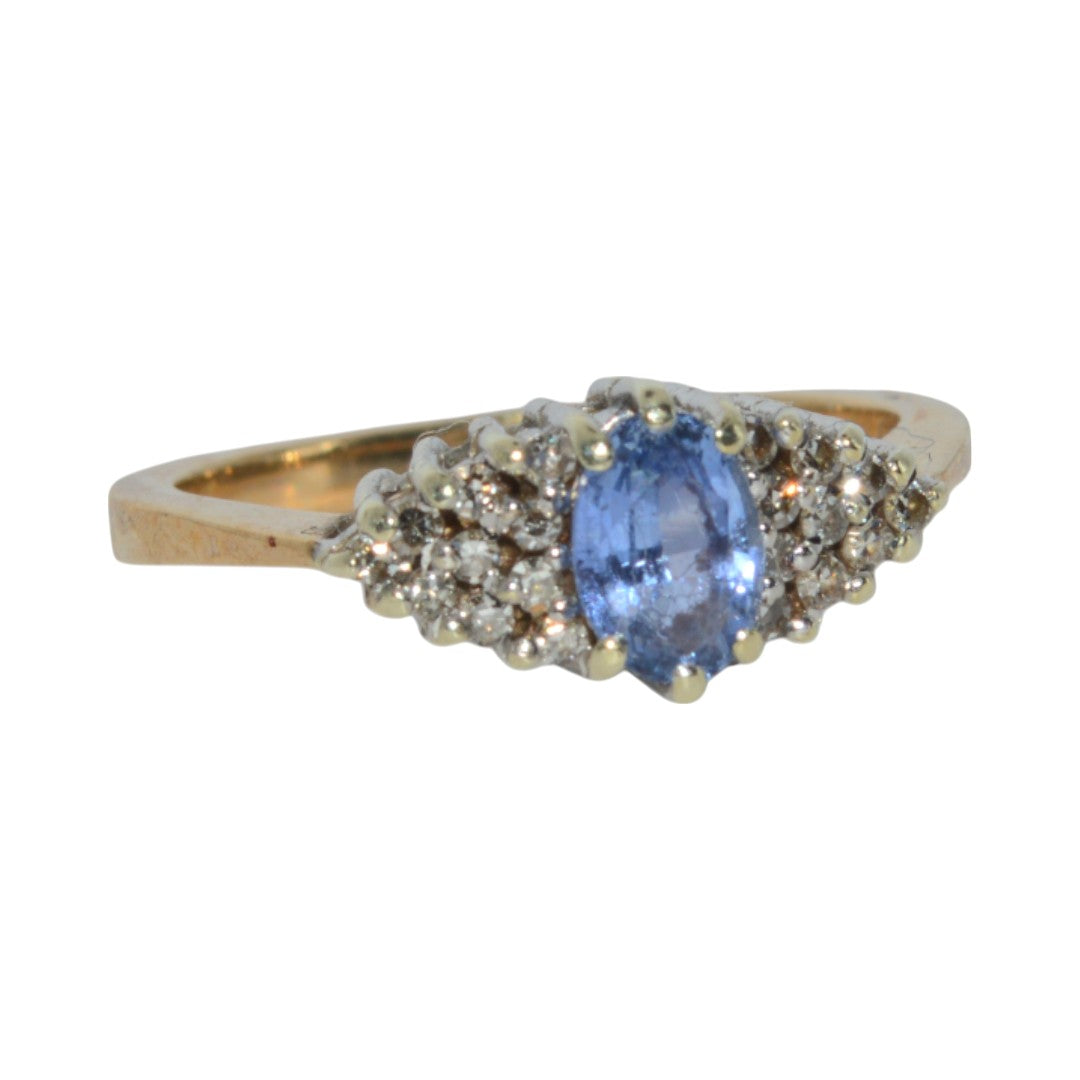 9ct Gold - Sapphire & Diamond Ring right