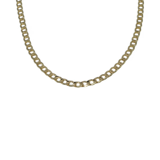 9ct Gold - Diamond Cut Curb Chain, 18" - 2.6mm short