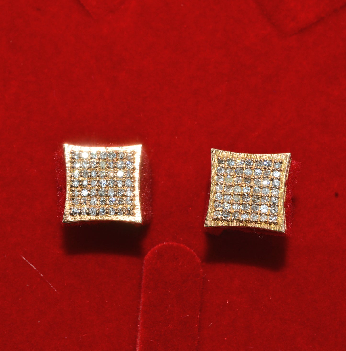 18ct Gold - Pave Set Diamond Stud Earrings top