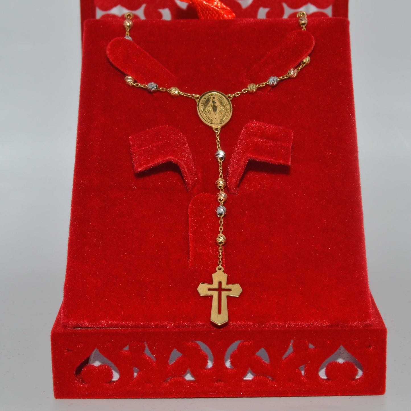 18ct Gold - Rosary Necklace front on