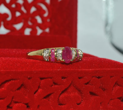 9ct Gold - Ruby & Diamond Ring right