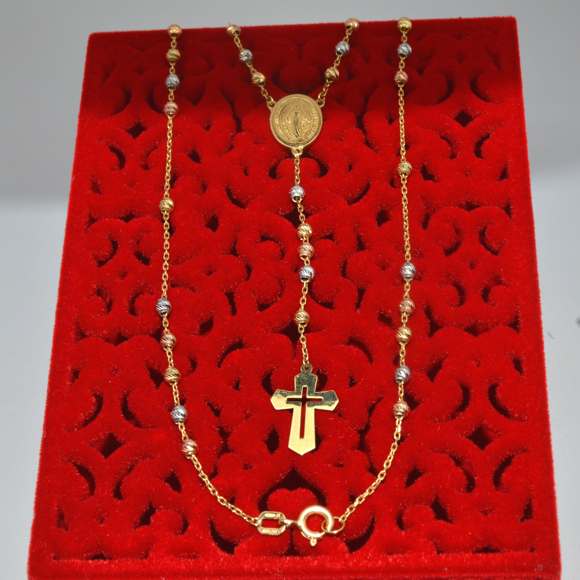 18ct Gold - Rosary Necklace top down