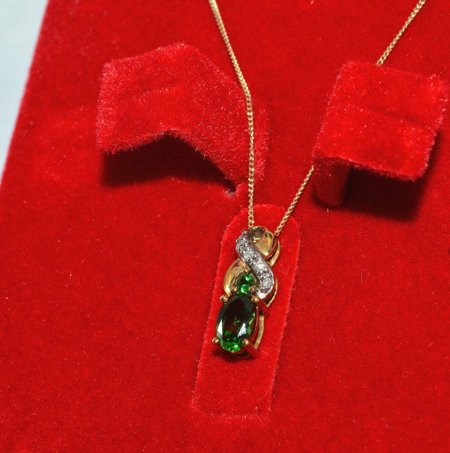 9ct Gold - Tourmaline & Diamond Necklace left