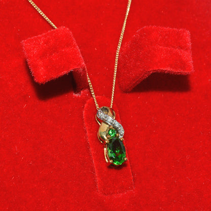 9ct Gold - Tourmaline & Diamond Necklace right