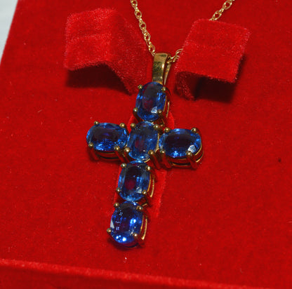 2007 - 9ct Gold - Kyanite Cross Necklace left