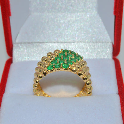 18ct Gold - Green Zirconia Ring upright