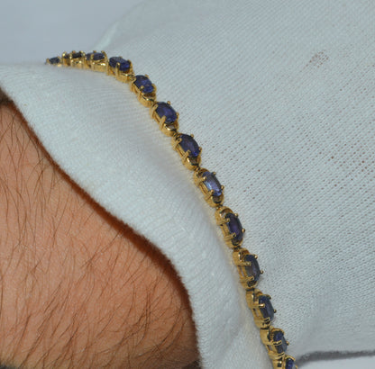 9ct Gold - Tanzanite Bracelet wrist 2