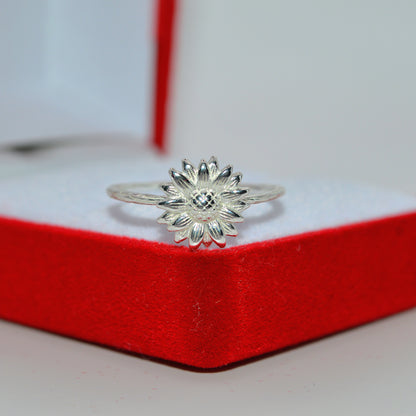 Sterling Silver - Flower Ring direct front on