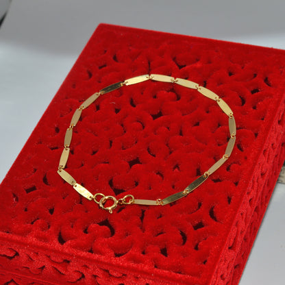 18ct Gold Flat Link Bracelet left tilt