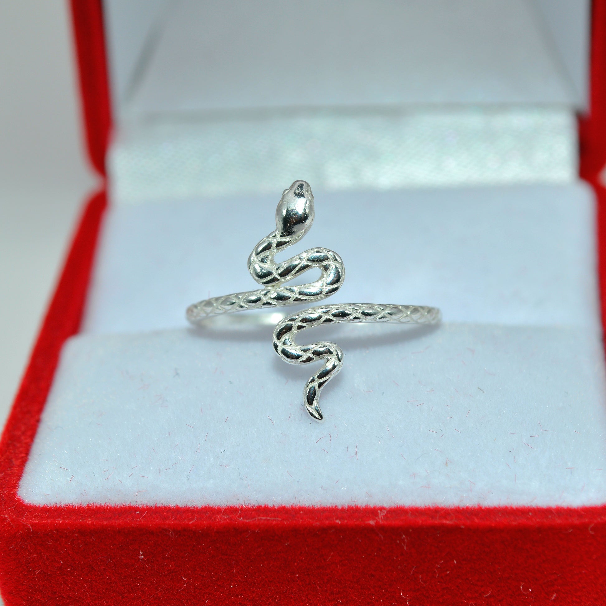 Sterling Silver - Serpent Ring front close