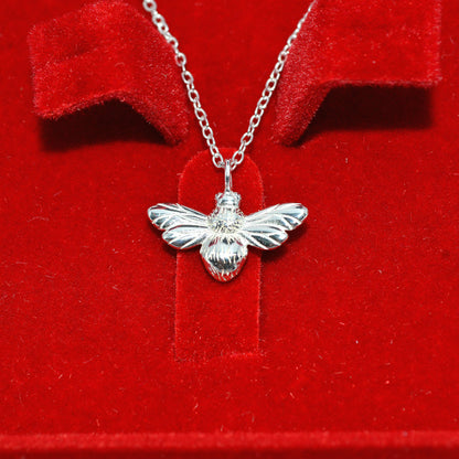 Sterling Silver - BumbleBee Necklace front on close inside box