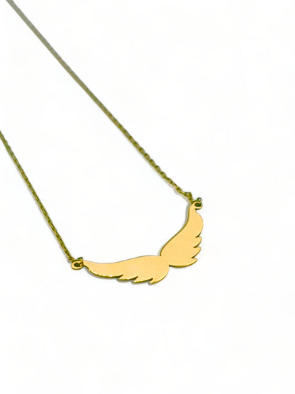 Solid 18ct gold women's Angel Wings Necklace