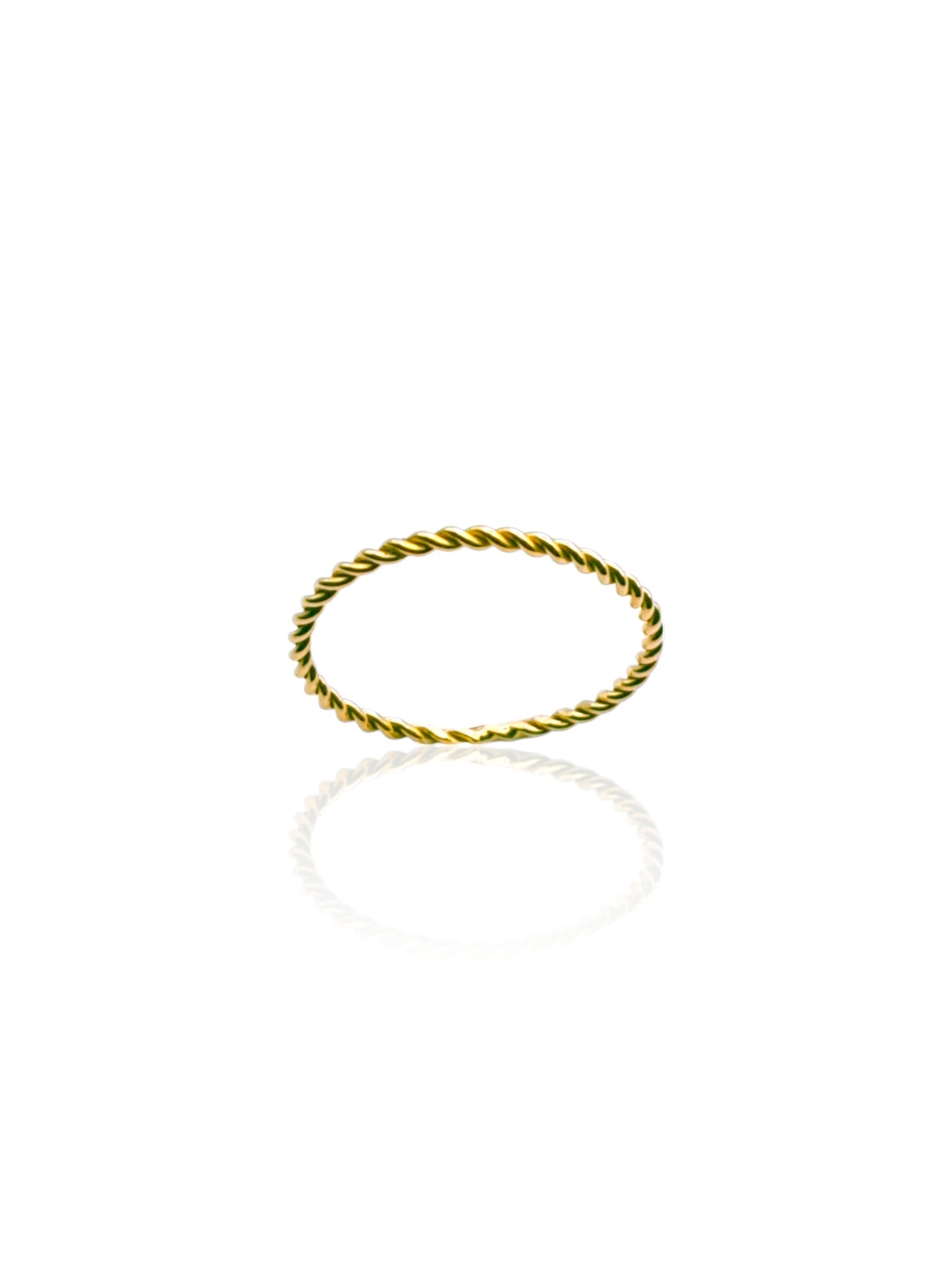 Solid 18ct Gold Women's Twist Ring, front on