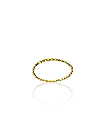 Solid 18ct Gold Women's Twist Ring, front on