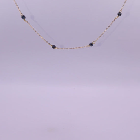 Solid 18ct Gold Women's Fancy Hematite Bead Necklace, product video