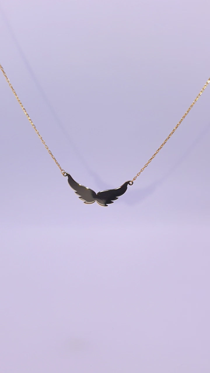 Solid 18ct gold women's Angel Wings Necklace Product Video