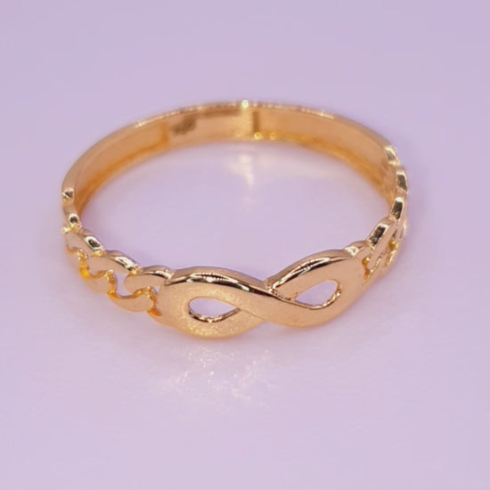 Solid 18ct Gold Women's Infinity Ring, product video