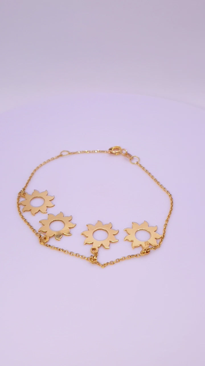 Solid 18ct Gold Women's Sun Child Bracelet, product video