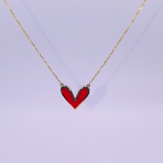 Solid 18ct Gold Women's Heart of Love Necklace, product video