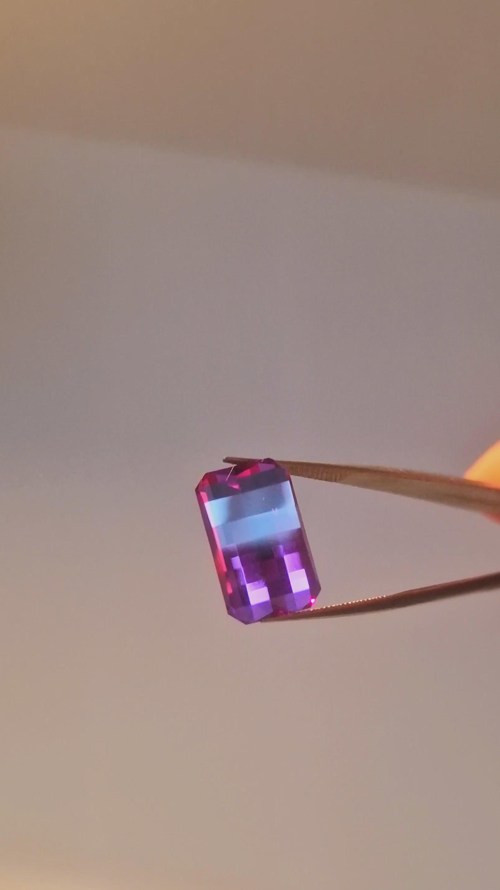 Purple/Red - Colour Change Sapphire - Pixel Cut - 14.75ct - Loose Gemstone video