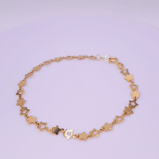 Solid 18ct Gold Women's You're a Star Bracelet, product video