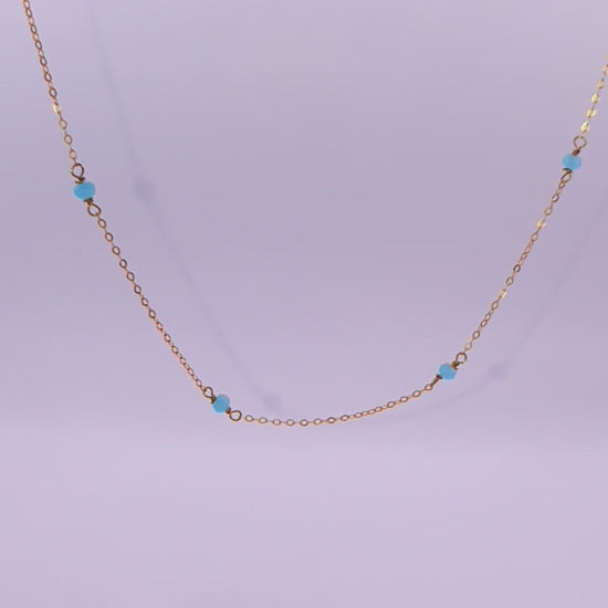 Solid 18ct Gold Women's Hamsa & Bead Necklace, product video