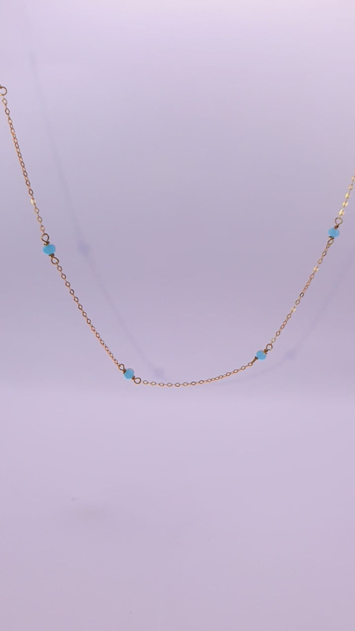 Solid 18ct Gold Women's Hamsa & Bead Necklace, product video