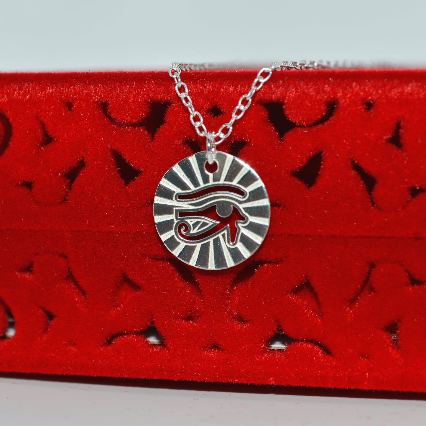 Sterling Silver - Eye Of Horus Medallion Necklace fromnt on